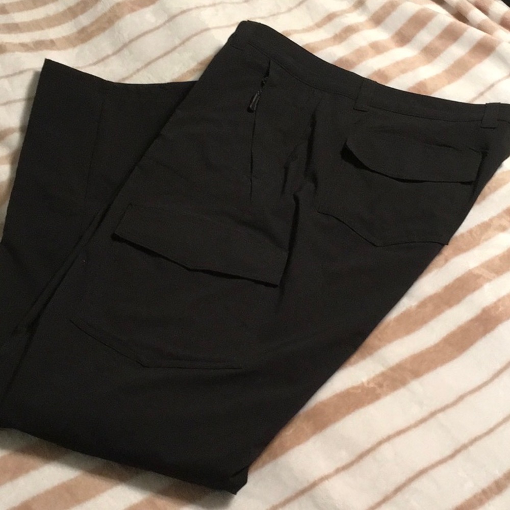 Womens Eddie Bauer Insulated Black Zippered Pants sz 12Tall
